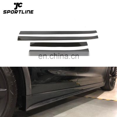 Dry Carbon Fiber Side Door Molding Trims for Tesla Model X P90 75D P100 2016-2018