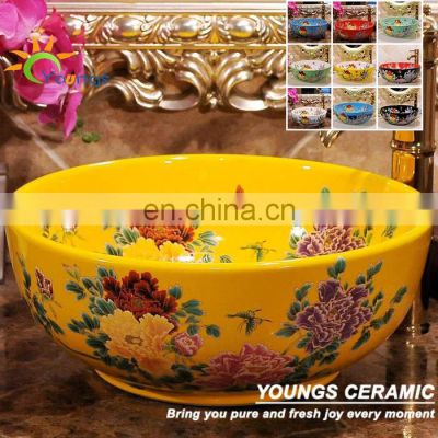 Retail And Wholesale Mediterranean Style Ceramic Porcelain Bathroom Sinks