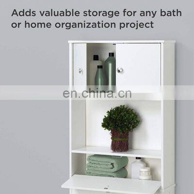 Wooden Bathroom Cabinet Design Cabinet White With Doors and Shelves photo-3