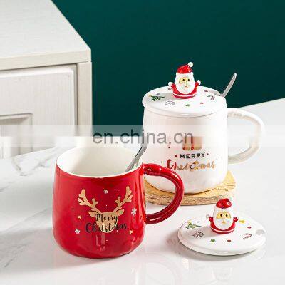 Affordable Creative Japanese Santa Luxury Christmas White Cup Ceramic Tea Cute Custom Coffee Mug photo-3