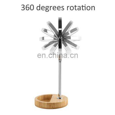 Bamboo Make up Mirror Desktop Cosmetic Mirror With Bamboo Storage Bottom Wholesale Small Make up Mirror photo-4