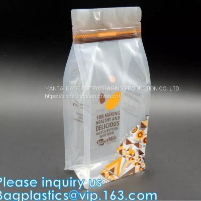 slider zipper Square Bottom 250g 500g 1kg Coffee Pouches Zipper Aluminum Foil Flat Bottom Bags With Valve