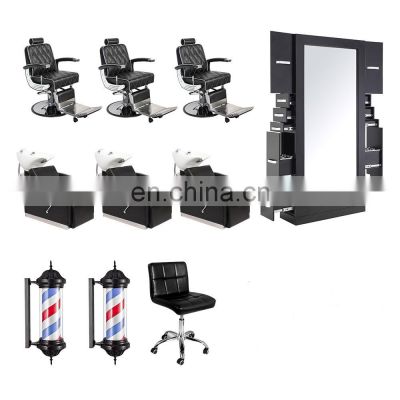 Salon Furniture Set Double Sided Mirrors Barber Styling Chair Hairdressing Salon Equipment barber salon mirror