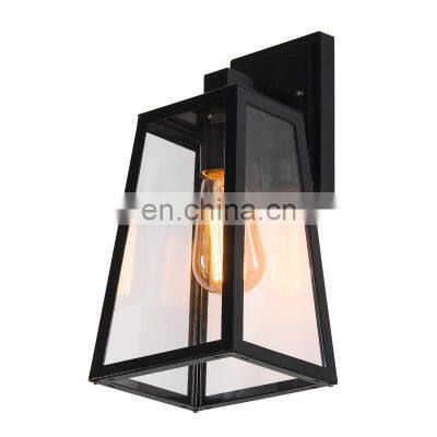 Creative Glass Box Iron Golden Triangle Rural Outdoor Indoor Balcony Bedroom Bar Restaurant Wall Lamp Sconces