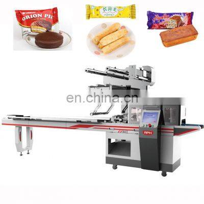 Automatic Cake Bread Biscuits Wafer Bar Plastic Bag Food Horizontal Pillow Packaging Machine