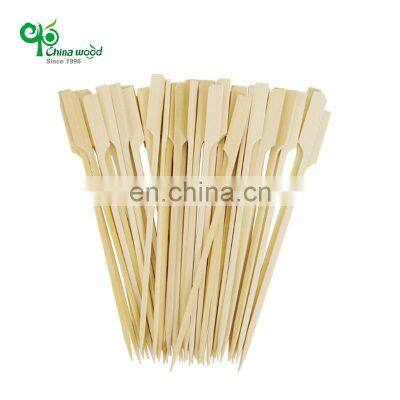 Biodegradable Paddle Rotating BBQ Skewer Disposable Bamboo Gun Skewer bamboo sticks With Customize Logo