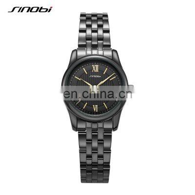 SINOBI Females Watch for Girlfriends' Gift GentleWoman Business Wristwatch Classic Alloy Watch Woman Sliver Gold Watch