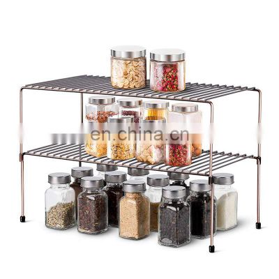 Expandable Stackable Cabinet Shelf Kitchen Counter Rack Organizer Multipurpose Pantry Bedroom Bathroom Storage Racks