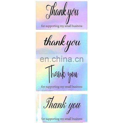 China supplier Custom LOGO printed Stickers Private label  self adhesive Waterproof Strong Glue Thank You  sticker