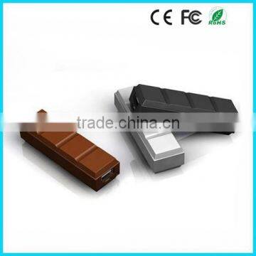 Custom slim chocolate 2600mAh power bank external battery charger