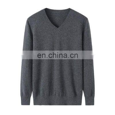 100% Cashmere V-Neck Pullover Jumper Top for Ladies Fashionable Slim Warm Sweater for Winter Knitted Casual Style Front Logo