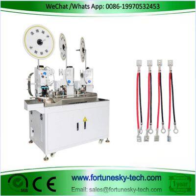 Fully Automatic Double Wires Three Terminals Crimping Machine