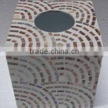 High quality best selling brown mother of pearl square tissue box from Vietnam