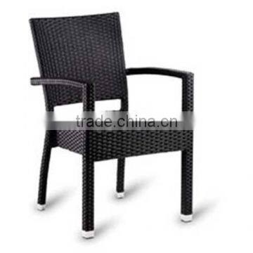 High quality best selling black wicker PE chair with iron frame from Vietnam