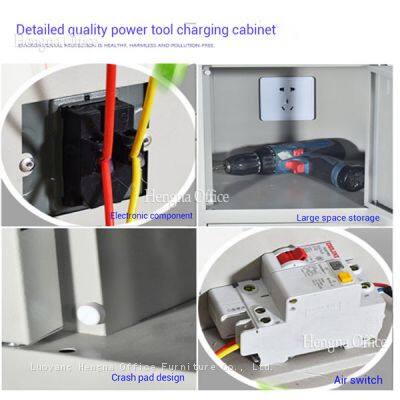 Power Tool Charging Cabinet for Birmingham Construction Site, 20 Door Heavy Duty Metal Locker With UK Standard Socket and Air Switch-China Factory photo-2
