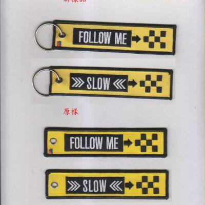 Custom Embroidered Keychain With Logo Fabric Key Tags OEM Embroidery Key Rings Manufacturer photo-2