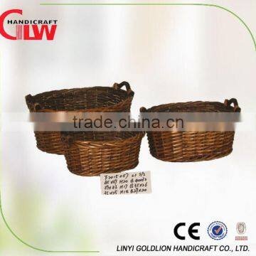 Set of 3 oval willow storage baskets,wicker home organizer