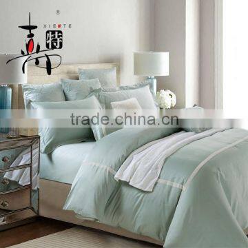 Luxury bed sheet set queen king size 4PCS pure colour colour 100% cotton print bedding set wholesale