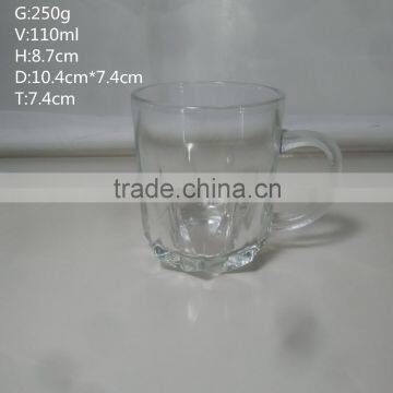 Clear Glassware 110ml Glass Cup For Tea Coffee With Handle