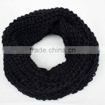 Wholesale Fashion Plain Solid Color Wool Circle Loop Infinity Women Knitted Scarf photo-2