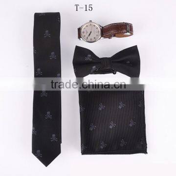 Fashion Men Bowtie Bow Tie Necktie Handkerchief Pocket Square Set