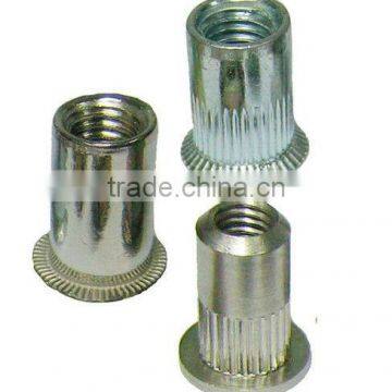 Flat head insert nut/internal threaded rivet nut