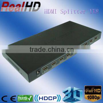 3D 1x8 Audio HDMI Splitter 1.4 Version with CEC