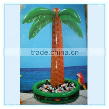 Inflatable palm tree ice bucket, large pvc beer bucket with parrot