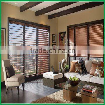 Natural wood window roller shutter blinds for exterior window