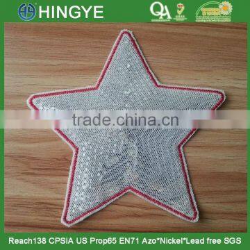 Star Shape Emboridery Sequin Applique Patches with heat seal backing -- S1424