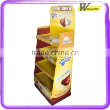 Chocolate floor corrugated paperboard pallet display stand