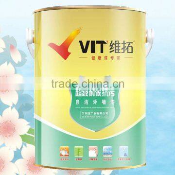 Weather resistant and self-cleaning exterior wall paint