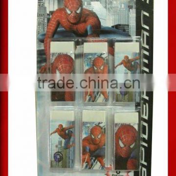 2015 6pcs spiderman shaped eraser set