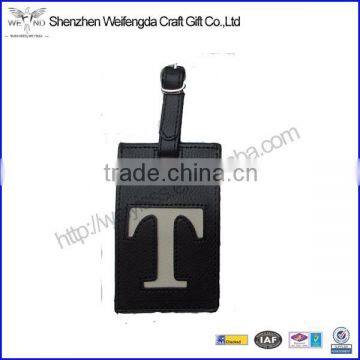 custom design personalized bulk leather luggage tags with logo embossed