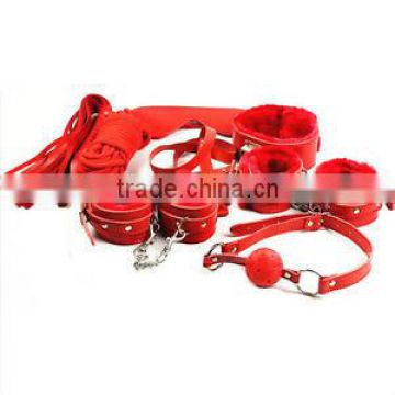 Leather Fetish Slave Bondage 7 piece Set Whip Rope,Handcuffs sex toy HK009