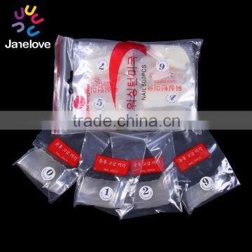 ABS false nail tips design 10 sizes each 50 pcs per bag