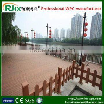 Outdoor wpc decking floor with flat surface can do drawing and embossing