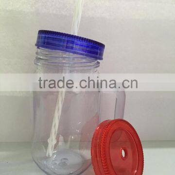 Plastic Mason Jar With Straw and Many Different Size, Colors photo-2