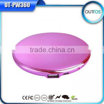 New Round Shape Cosmetic Mirror Power Bank 4000mAh Supplier's Choice photo-2