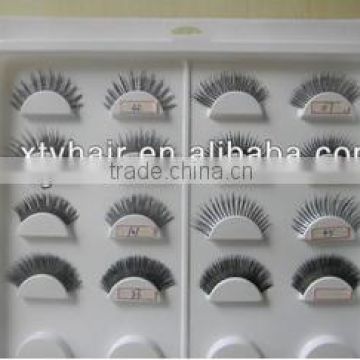 aliexpress china on line buy website 100% human hair strip eyelashes remy hair false eyelashes