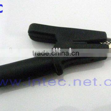 Jumper Wires Alligator Crocodile Roach Test Clip Plastic Handles Crocodile clips 60mm black color I00147