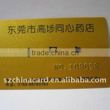 Metallic plastic pvc vip card