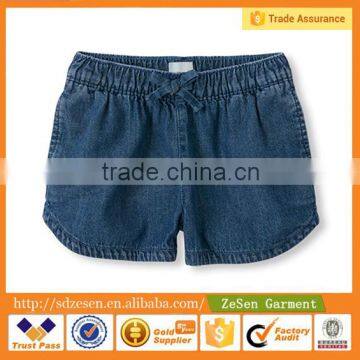 Adjustable Waistband Children Shorts Drawstrings Hot Pants Denim Jeans