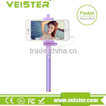 2015 Wholesale Monopod Smallest Selfie Stick With Cable Mini size