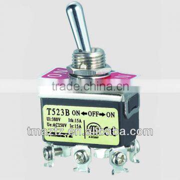 CE approved ON/OFF/ON 15A 110V 6pins 3-way Toggle Switch