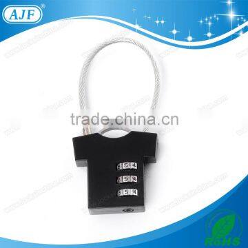 AJF 3 Digits Promotional T-shirt Shaped Luggage Travel Combination Padlock photo-4