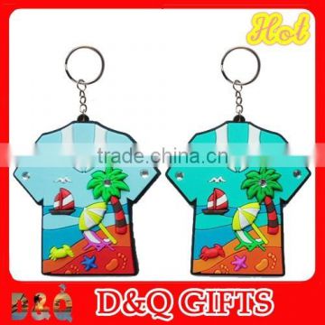 Embossed logo rectangle shape cheap metal souvenir keychain