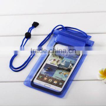 New design ecofriendly pvc mobile phone waterproof bag with lanyard