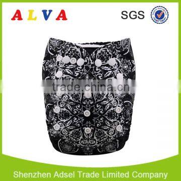 2016 Alva Flower Pattern Washable Baby Cloth Diapers Wholesale Baby Diapers