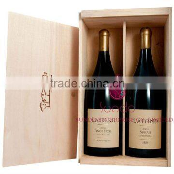 wooden wine package case for two bottles